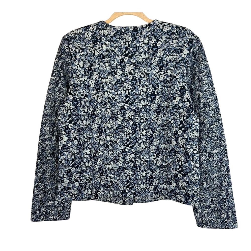 J. Jill Blue Floral Boxy Quilted Button Front Jacket, Cottagecore Women’s XL - Picture 3 of 5